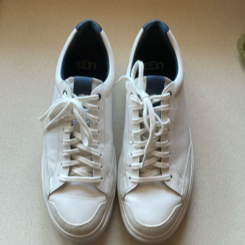 UGG White and Navy Sneakers